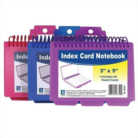 C-LINE PRODUCTS C-Line Products 48750BNDL8EA Spiral Bound Index Card Notebook with Tabs - Color May Vary - Set of 8 Notebooks 48750BNDL8EA